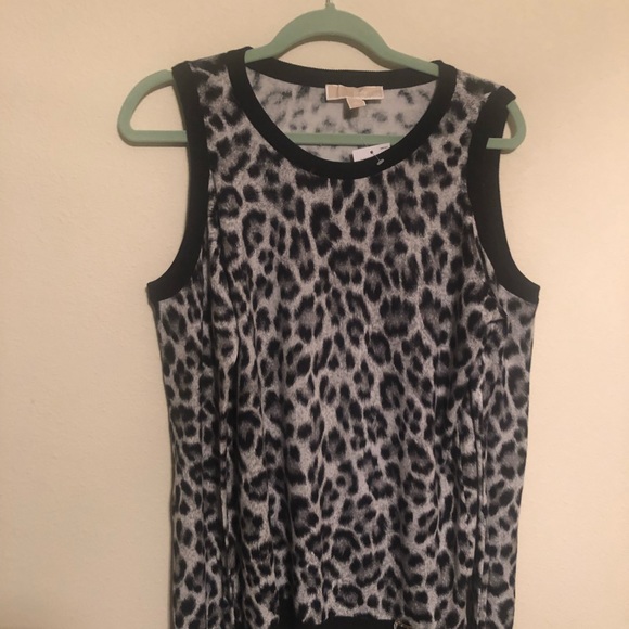Cold shoulder Black Leopard Print Blouse - Picture 3 of 7